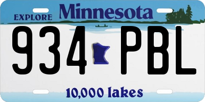MN license plate 934PBL