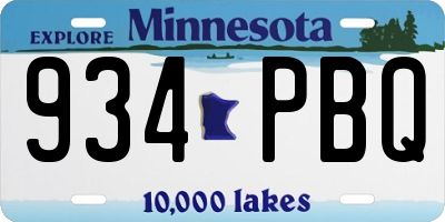 MN license plate 934PBQ