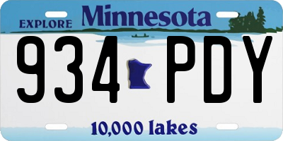 MN license plate 934PDY