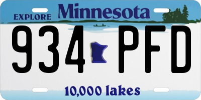MN license plate 934PFD