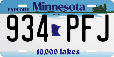 MN license plate 934PFJ