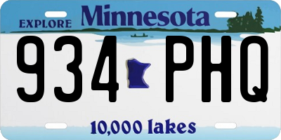 MN license plate 934PHQ
