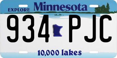 MN license plate 934PJC