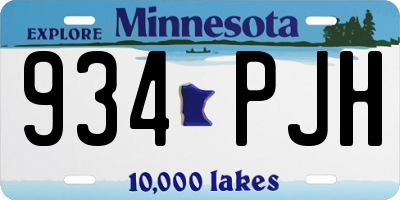 MN license plate 934PJH