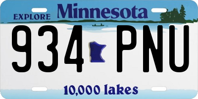 MN license plate 934PNU