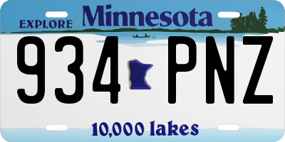 MN license plate 934PNZ