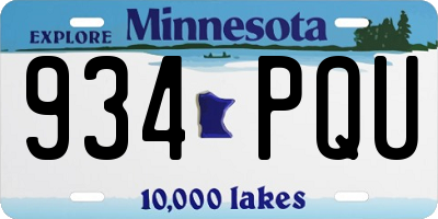 MN license plate 934PQU