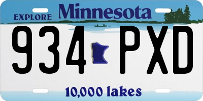 MN license plate 934PXD