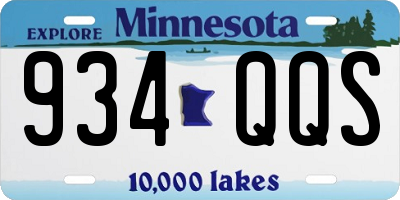 MN license plate 934QQS