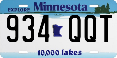 MN license plate 934QQT
