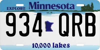 MN license plate 934QRB