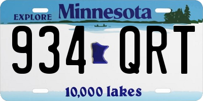 MN license plate 934QRT