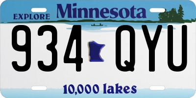 MN license plate 934QYU