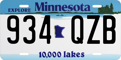 MN license plate 934QZB