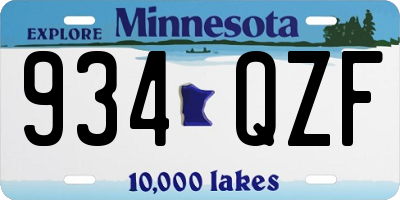 MN license plate 934QZF
