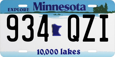 MN license plate 934QZI