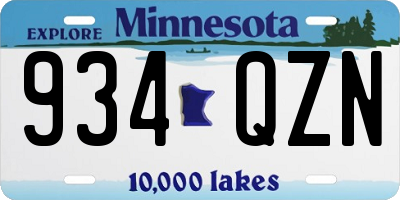 MN license plate 934QZN