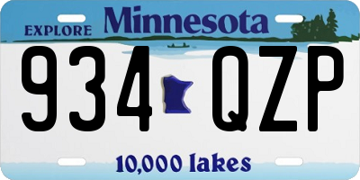 MN license plate 934QZP
