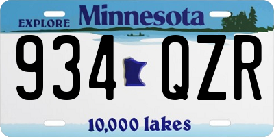 MN license plate 934QZR