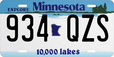 MN license plate 934QZS