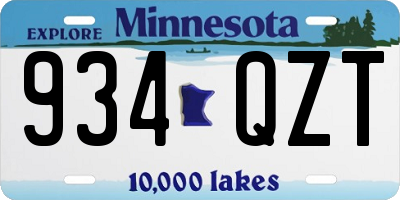 MN license plate 934QZT