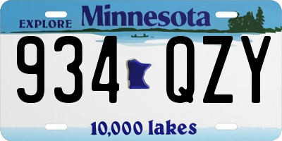 MN license plate 934QZY