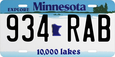 MN license plate 934RAB