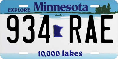 MN license plate 934RAE