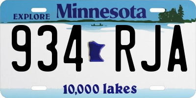 MN license plate 934RJA