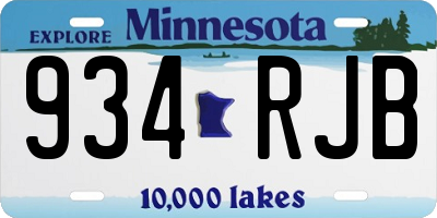 MN license plate 934RJB