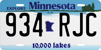 MN license plate 934RJC