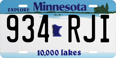 MN license plate 934RJI