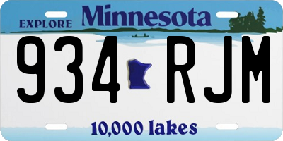 MN license plate 934RJM