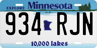 MN license plate 934RJN