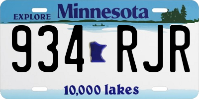 MN license plate 934RJR