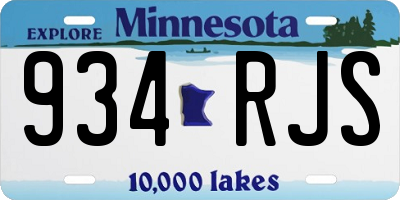 MN license plate 934RJS