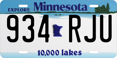MN license plate 934RJU