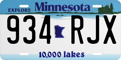 MN license plate 934RJX