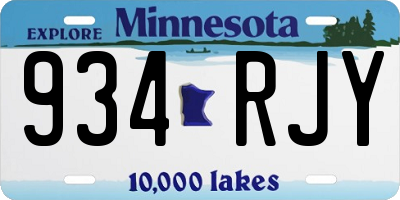 MN license plate 934RJY