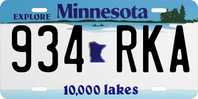 MN license plate 934RKA