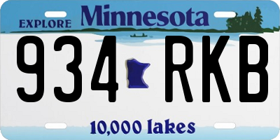 MN license plate 934RKB