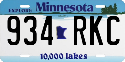 MN license plate 934RKC