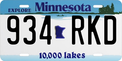 MN license plate 934RKD