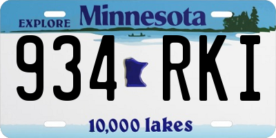 MN license plate 934RKI