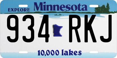 MN license plate 934RKJ