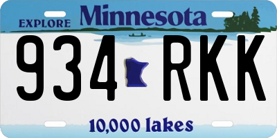 MN license plate 934RKK
