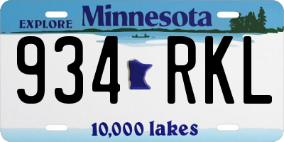 MN license plate 934RKL