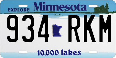 MN license plate 934RKM