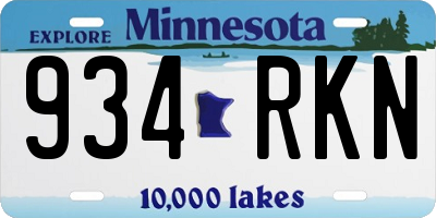 MN license plate 934RKN