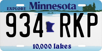 MN license plate 934RKP